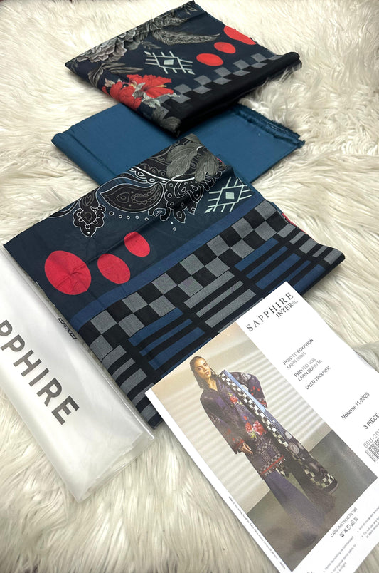 Original 3 Peice Lawn Suit -10 (Shappire)