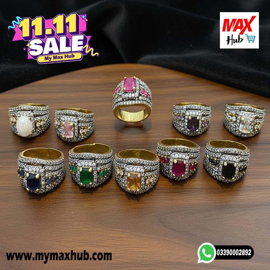 Gold Plated Zircon Stone Rings - 1