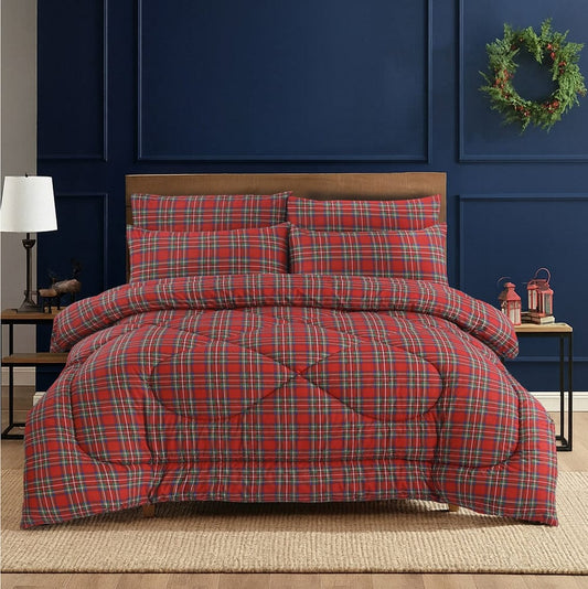 British Checked Red - Comforter - Mas Signature (Tulips)