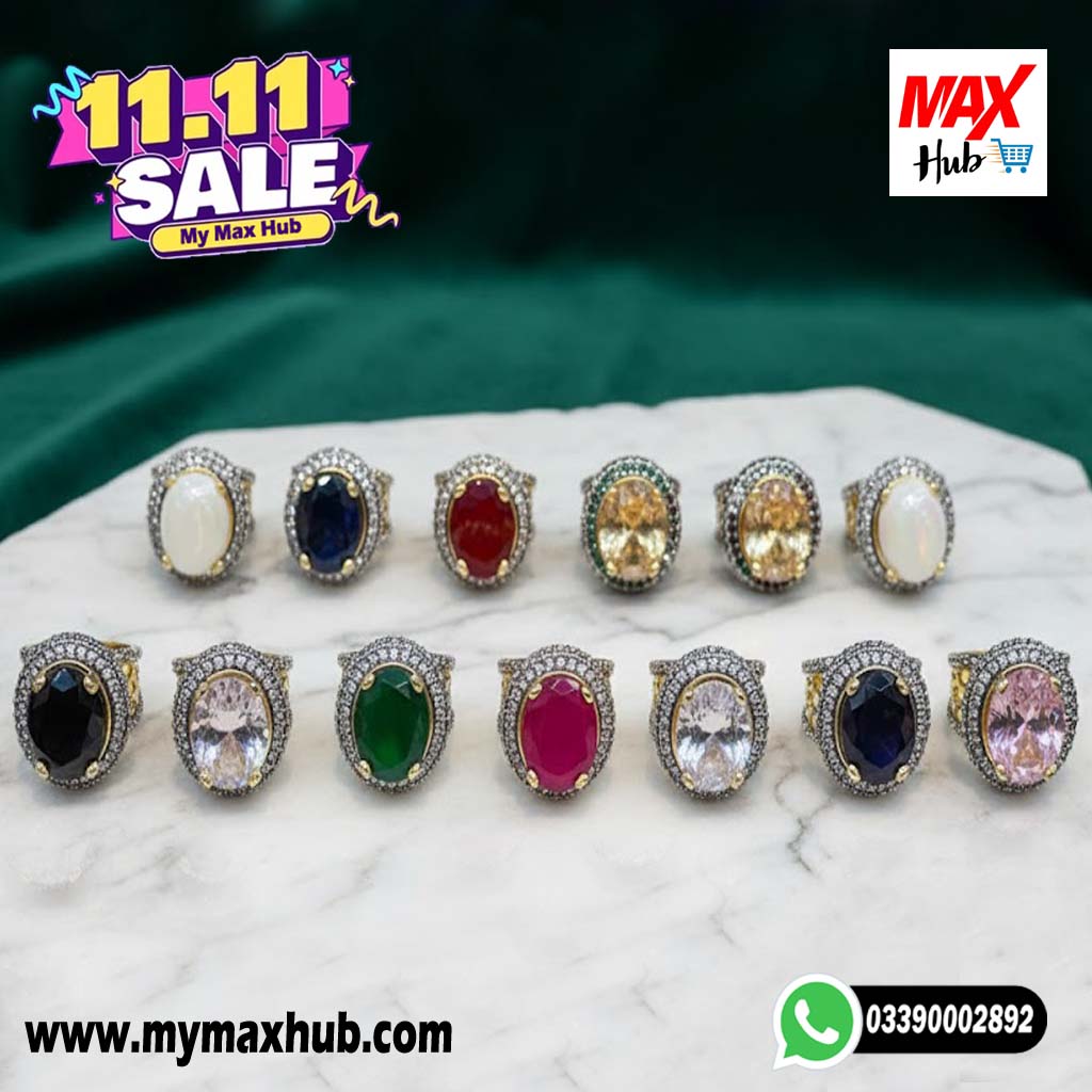 Gold Plated Zircon Stone Rings - 2