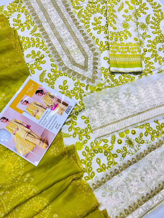 Maria.B patches with Chiffon Dupatta