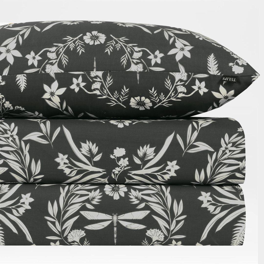 Charcoal Mist - Bedsheet - Mas Signature (Tulips)