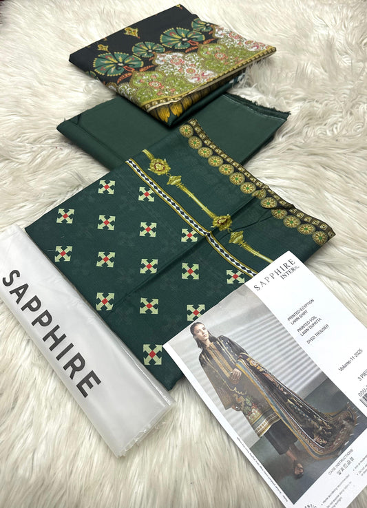 Original 3 Peice Lawn Suit -8 (Shappire)