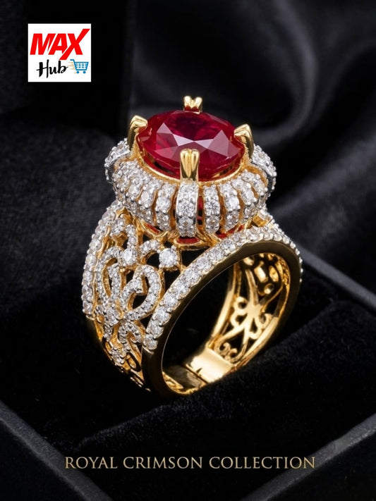Red Stone Statement Ring for Weddings & Parties – Fashion Hub by Noor Bilal - My Max Hub