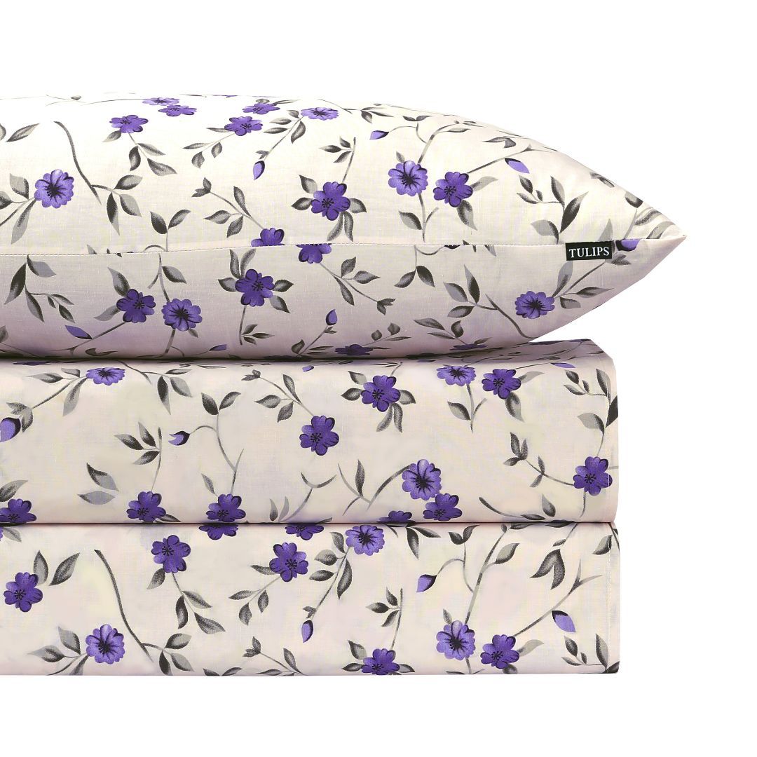 Purple Floral - Bedsheet - Mas Signature (Tulips)