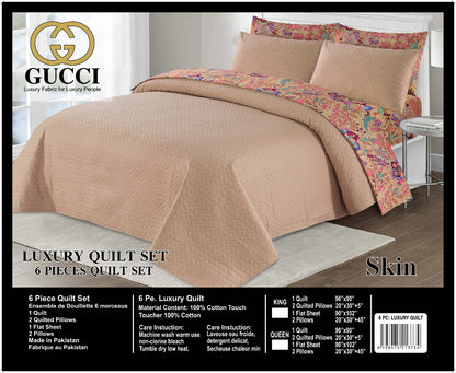 Luxury Fabric 6 Pcs Bedspread Sets