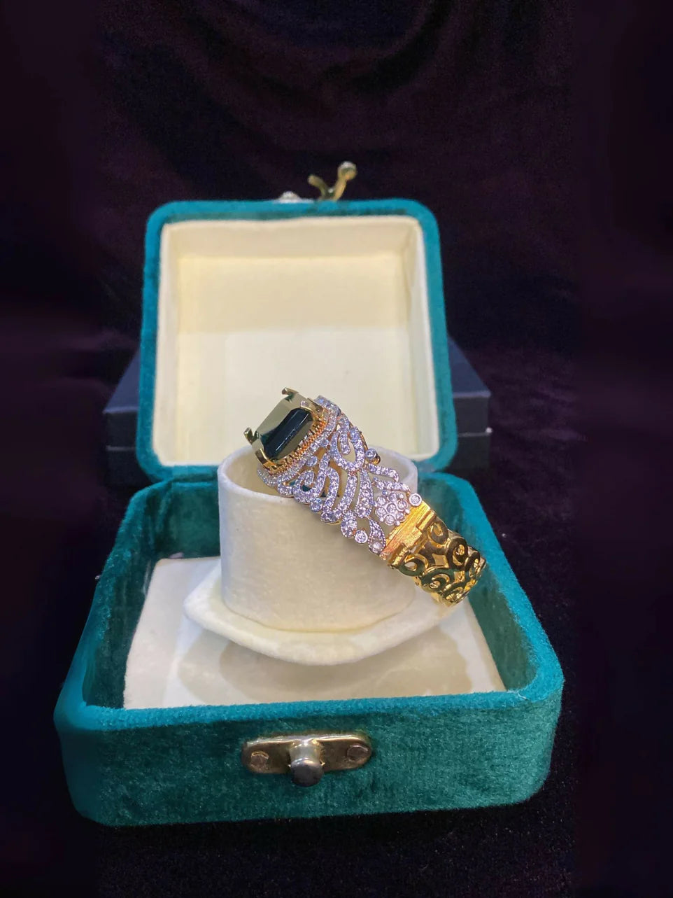 Emerald Gold Plated Bracelet