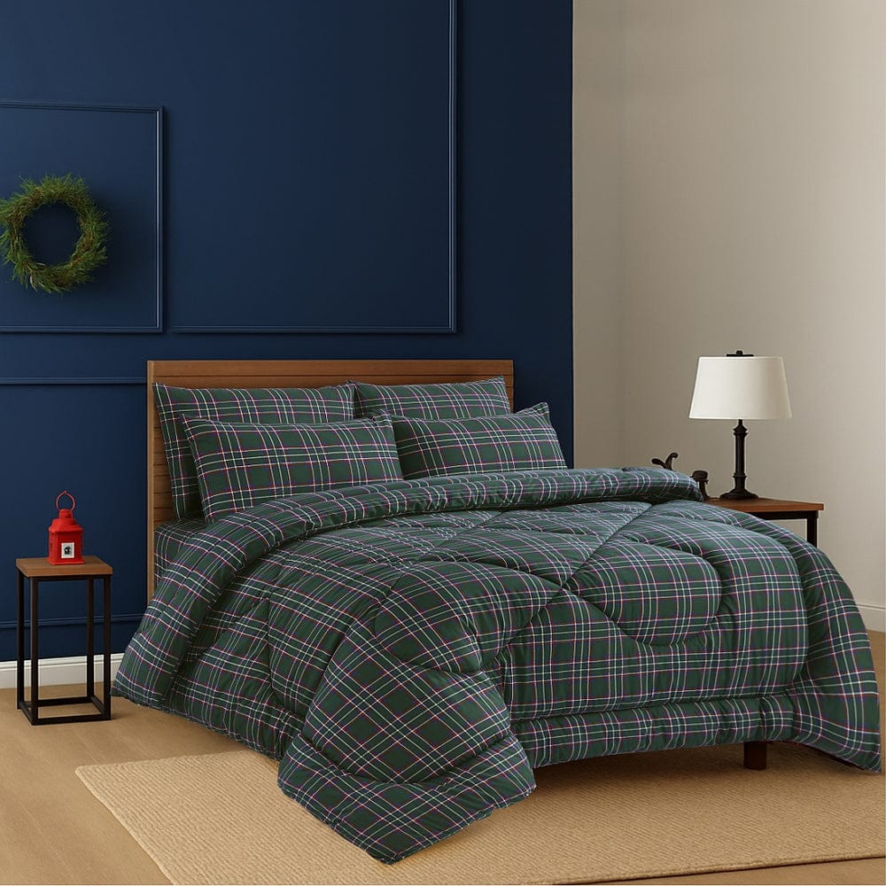 British Checked Green - Comforter - Mas Signature (Tulips)