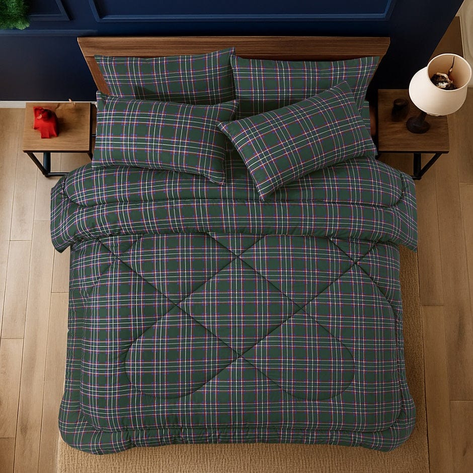 British Checked Green - Comforter - Mas Signature (Tulips)