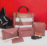 Girl's PU Leather Plain Shoulder Bag 5 Pcs