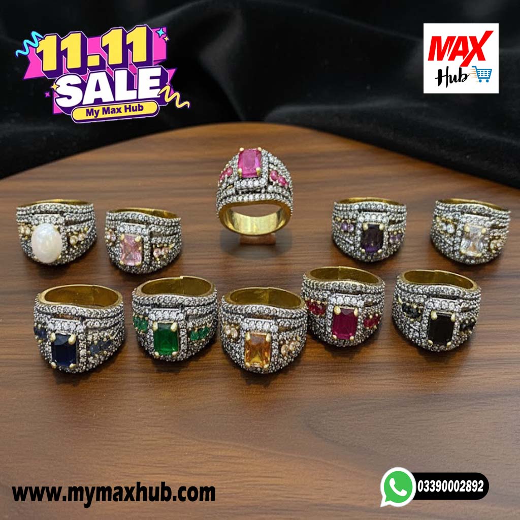 Gold Plated Zircon Stone Rings - 1