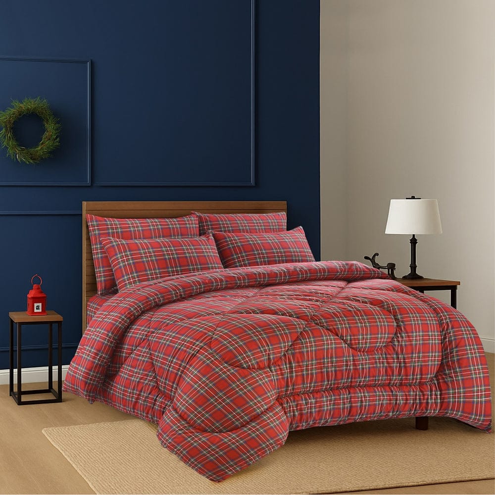 British Checked Red - Comforter - Mas Signature (Tulips)