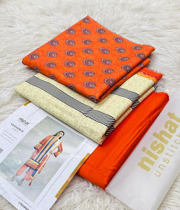 Nishat 💯 Original 3pc Printed Linen Collection - 5