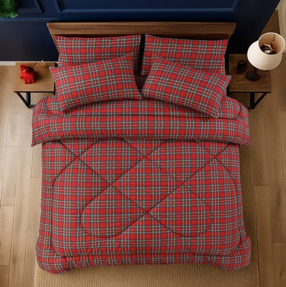 British Checked Red - Comforter - Mas Signature (Tulips)