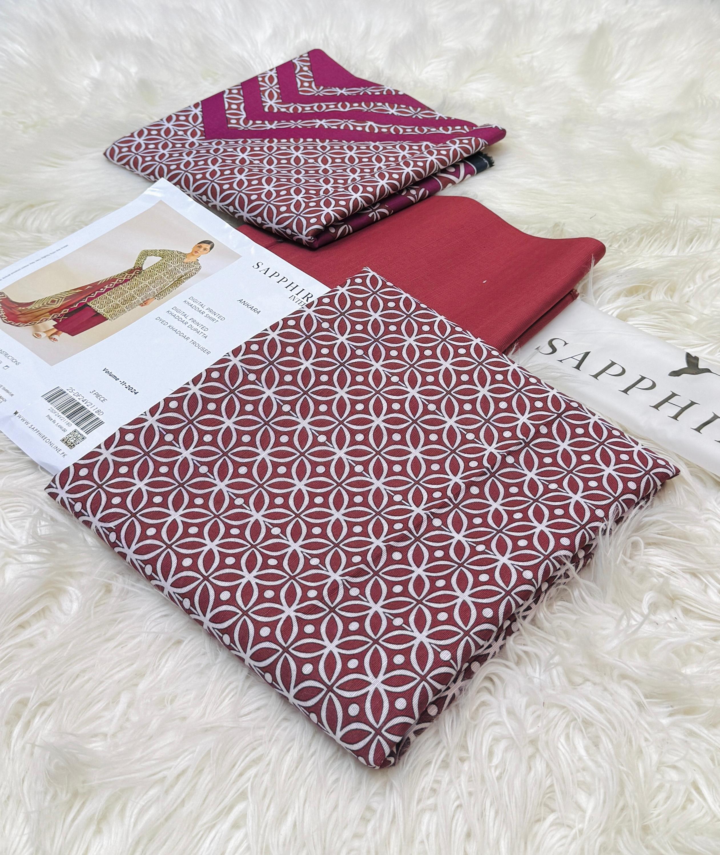 Sapphire Original 3pc Printed Khaddar
