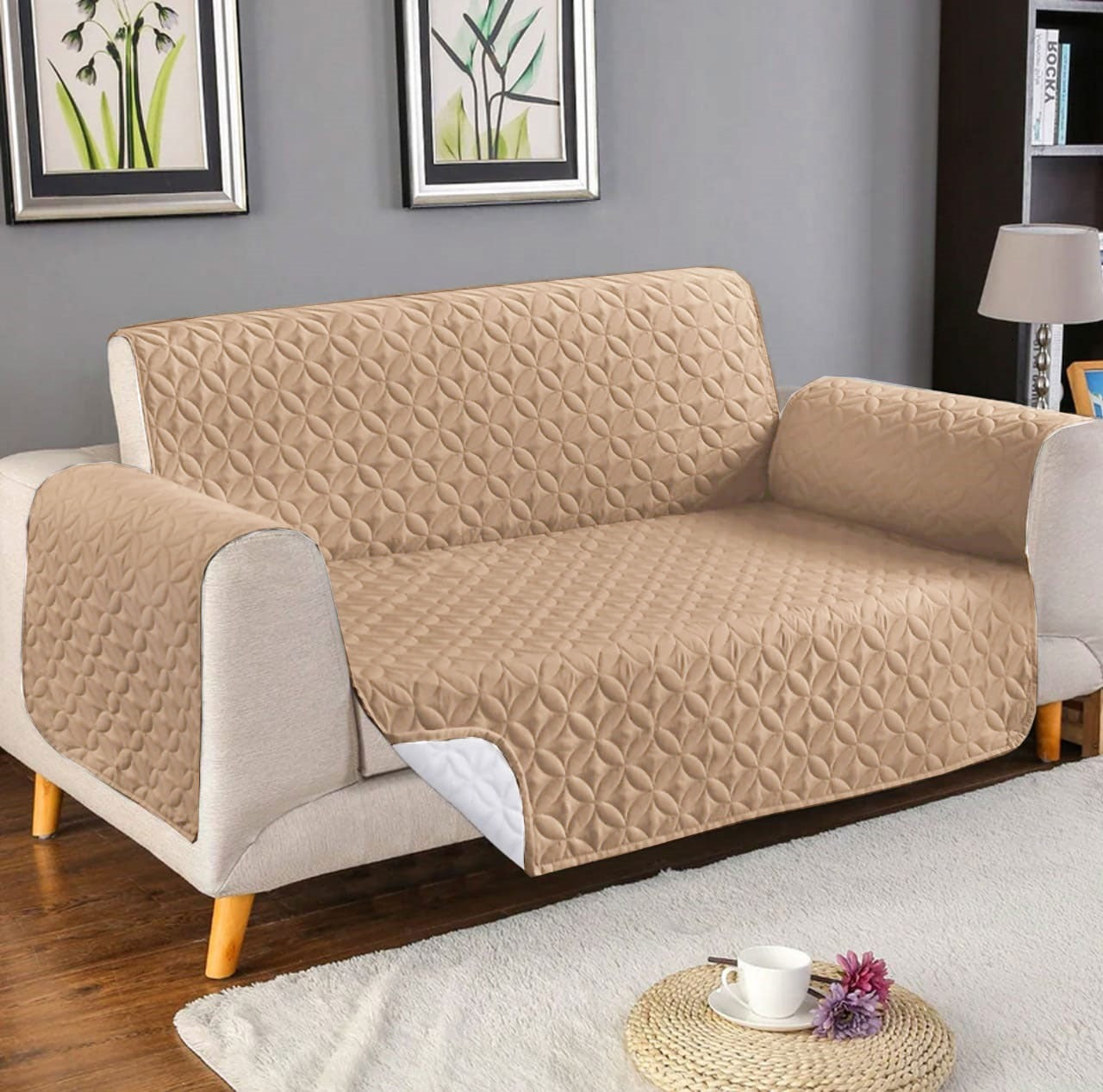 ULTRASONIC MICROFIBER SOFA COVER - 5 SEATER