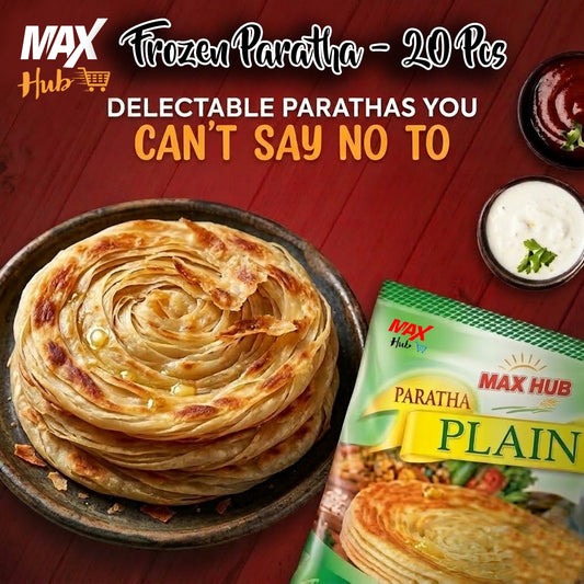 Premium Crispy Frozen Paratha - Family Pack (20 Pcs) | Plain Paratha 1.6 kg Pack | Ready-to-Cook Golden Flaky Texture | My Max Hub Luxury Food Collection | My Max Hub