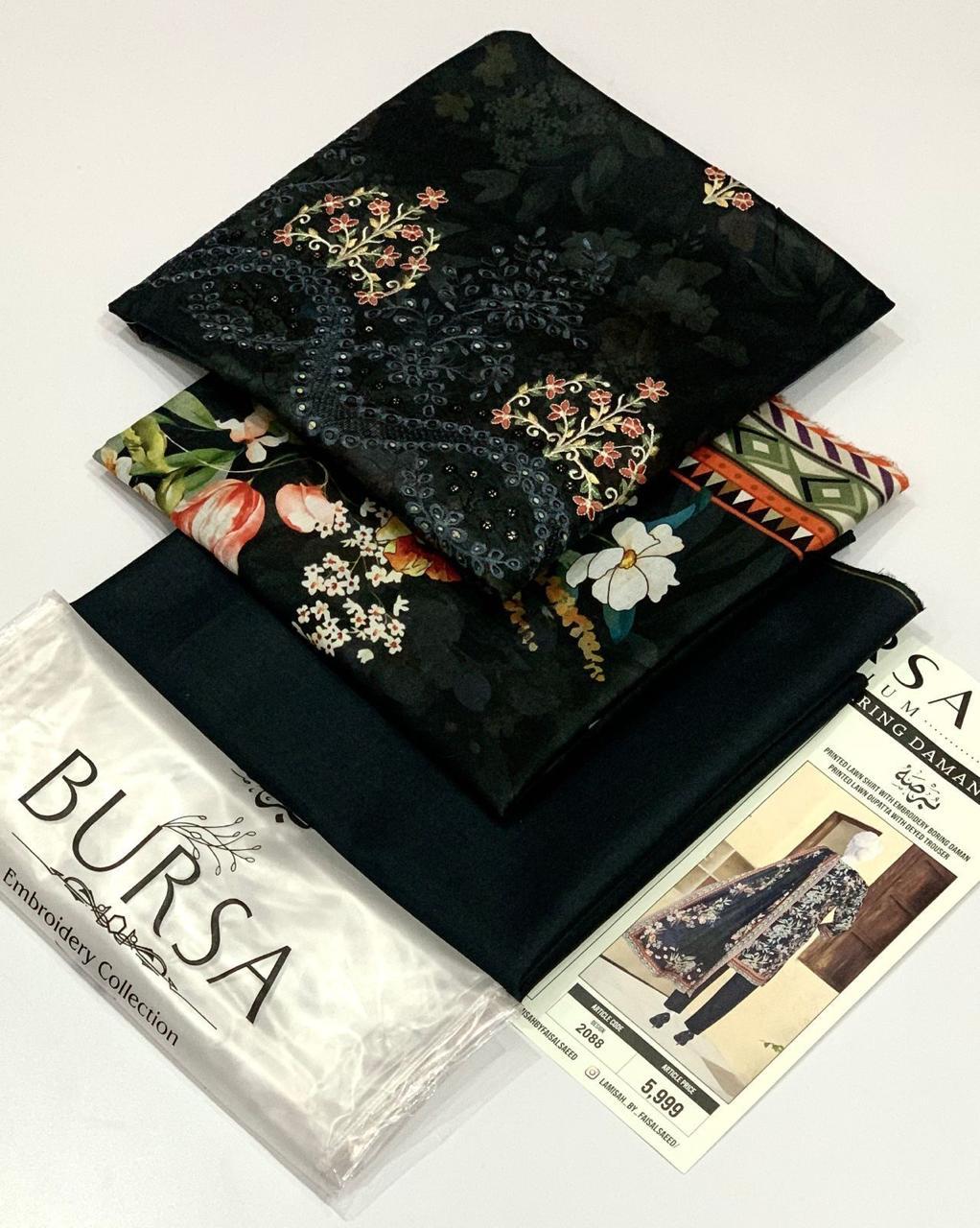 BURSA 💯 Orginal DAMAN BORING Embroidery 3pc Collection