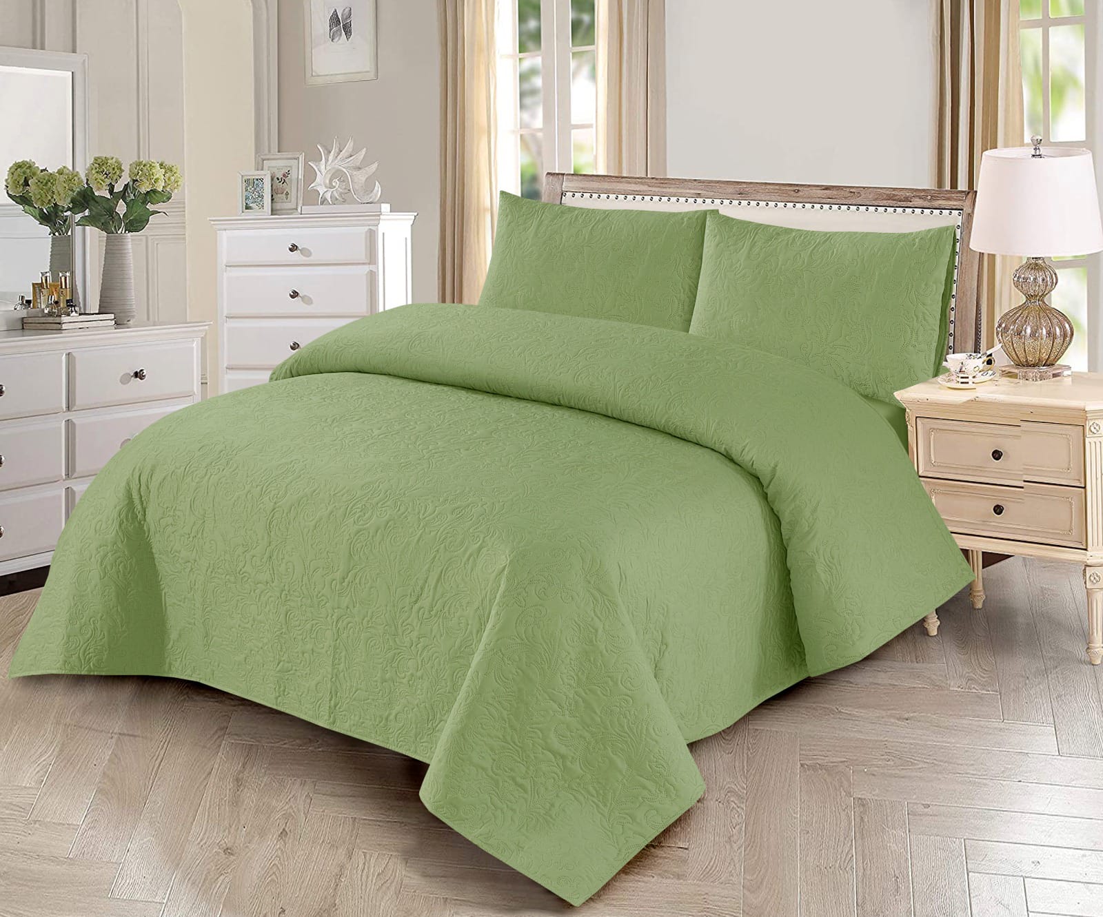 Green 3 pcs Comforter set