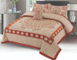 Orange Velvet jacquard Bedsheet—5 Pcs Set