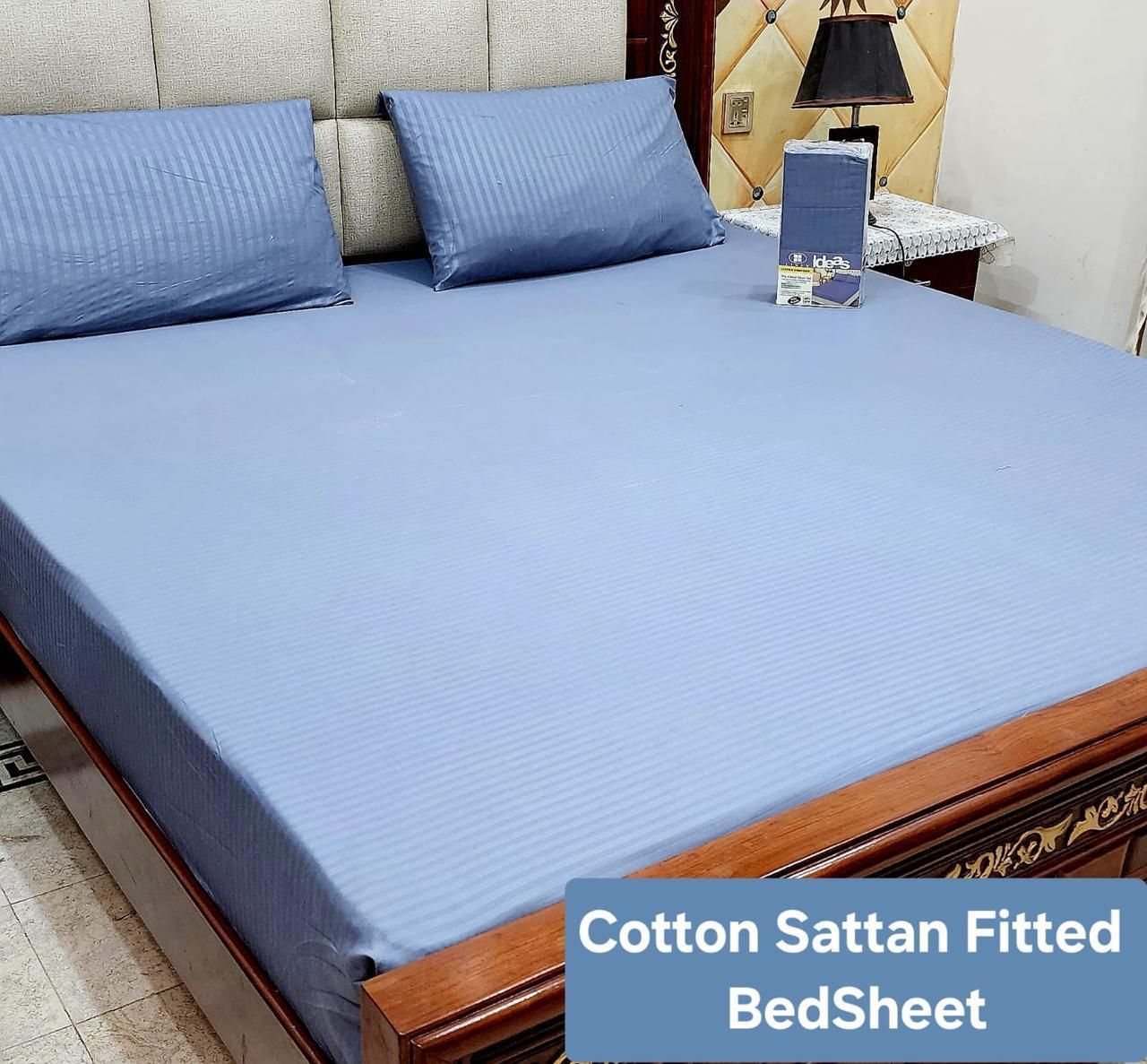 Cotton Sattan 1 color FITTED BEDSHEET
