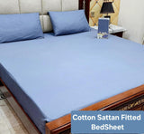 Cotton Sattan 1 color FITTED BEDSHEET