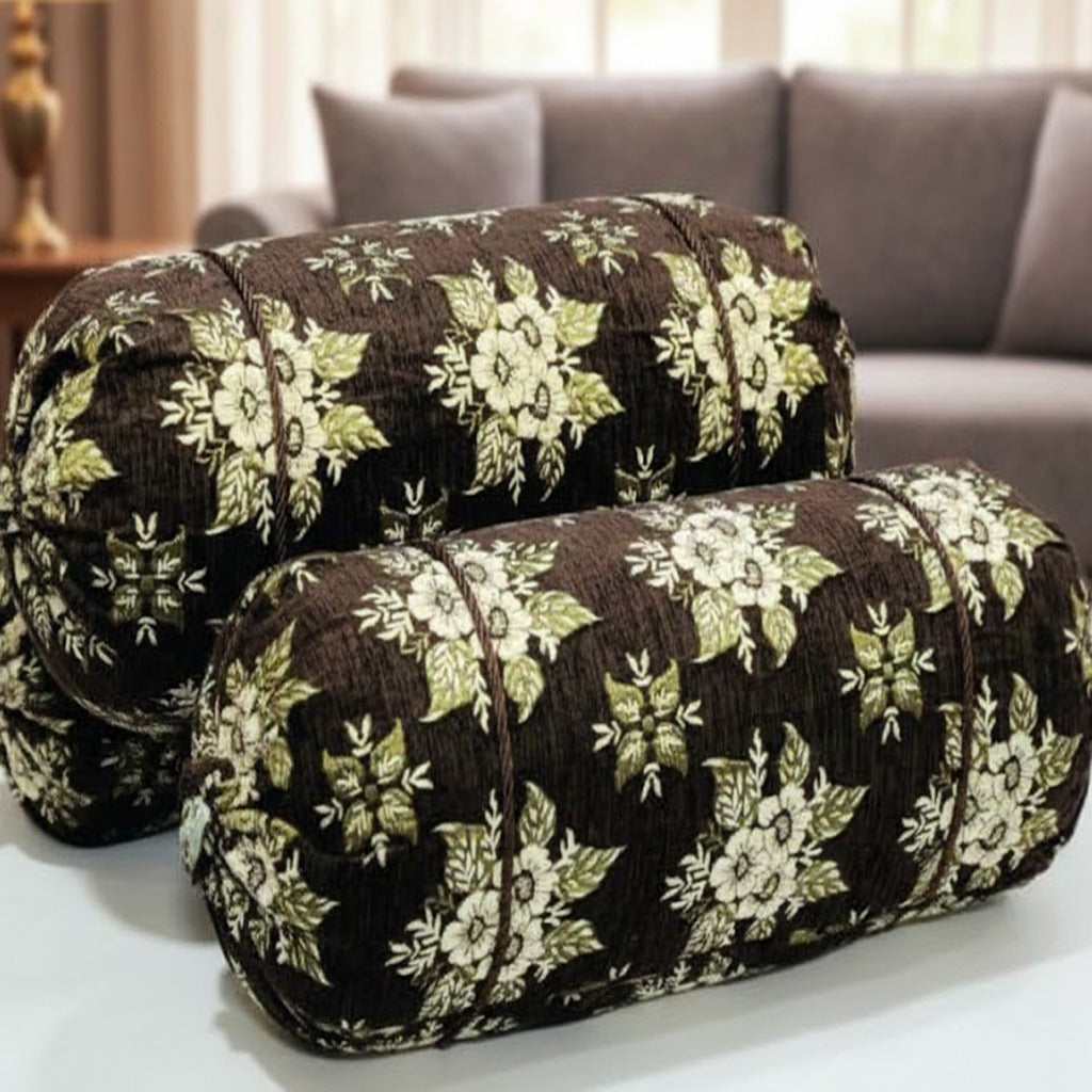 Velvet Jacquard Round/GOLL Pillow Covers 2pcs | Vibrant Designs & Colors | Home Sofa/Bed Pillow Covers | My Max Hub