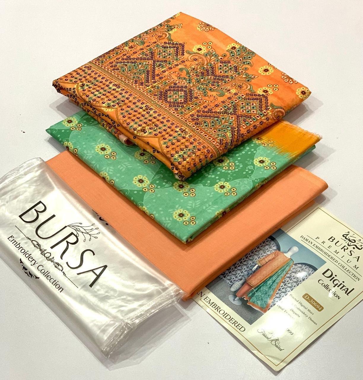 BURSA 💯 Orginal DAMAN BORING Embroidery 3pc Collection