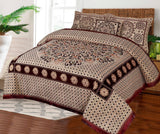 Mehroon Velvet jacquard Bedsheet —5 Pcs Set