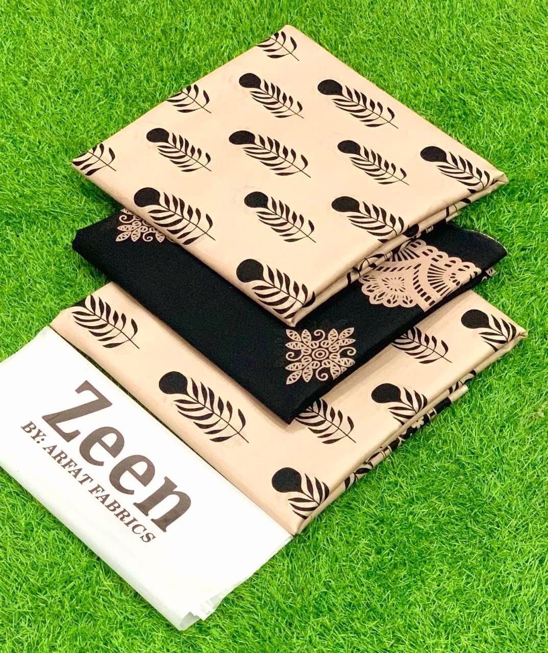 ZEEN LAWN 3P WITH ZARI & LAWN DUPPATA