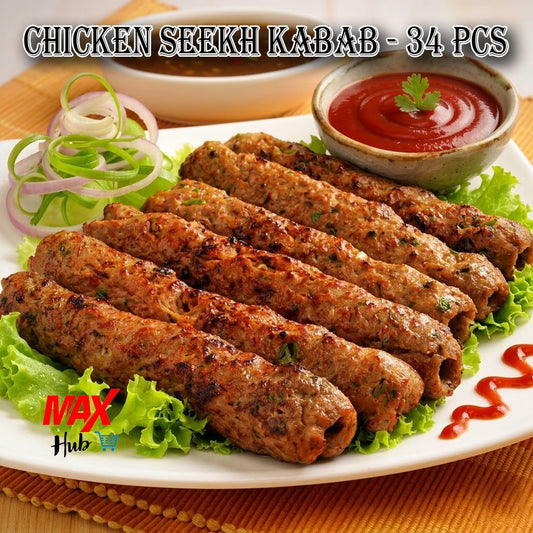 Chicken Seekh Kabab - 34 Pcs - My Max Hub