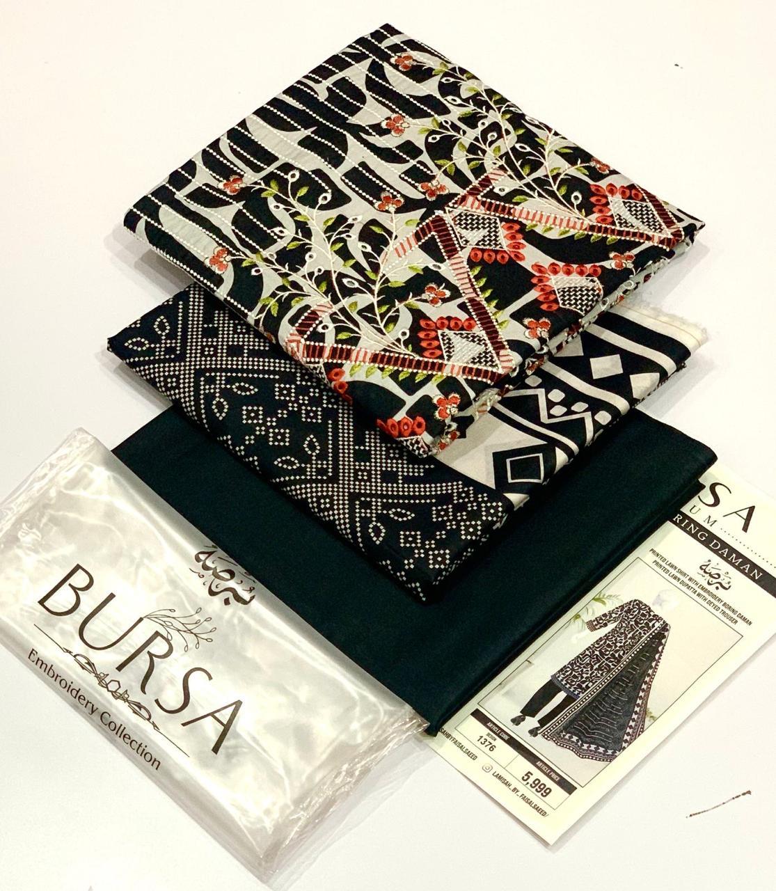 BURSA 💯 Orginal DAMAN BORING Embroidery 3pc Collection