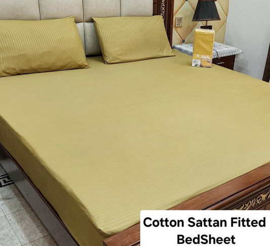 Cotton Sattan 1 color FITTED BEDSHEET