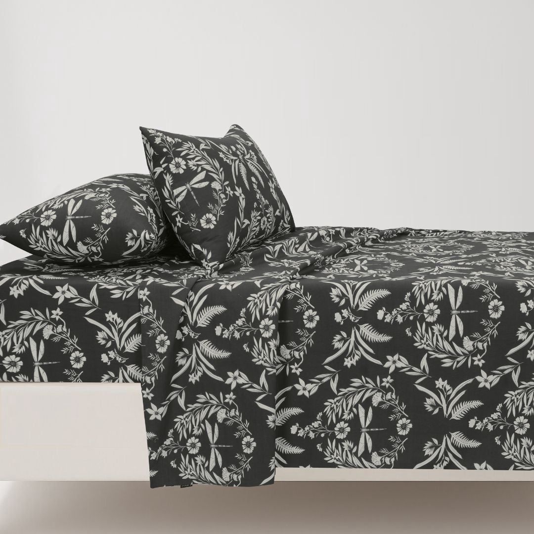 Charcoal Mist - Bedsheet - Mas Signature (Tulips)