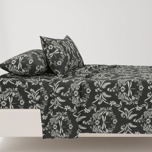 Charcoal Mist - Bedsheet - Mas Signature (Tulips)