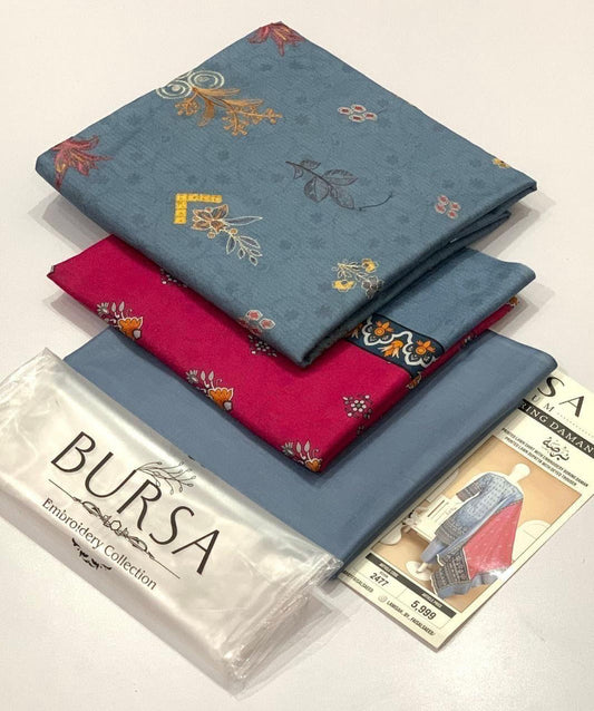 BURSA 💯 Orginal DAMAN BORING Embroidery 3pc Collection