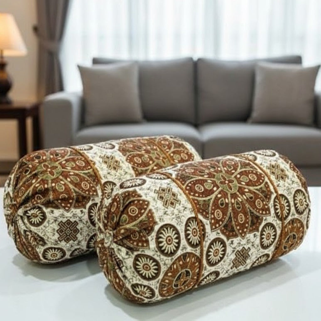 Velvet Jacquard Round/GOLL Pillow Covers 2pcs | Vibrant Designs & Colors | Home Sofa/Bed Pillow Covers | My Max Hub