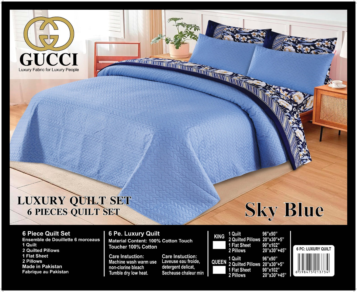 Luxury Fabric 6 Pcs Bedspread Sets