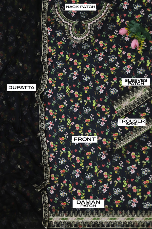 Black Suit Lawn 3Pcs