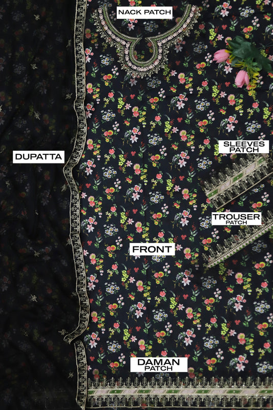 Black Suit Lawn 3Pcs