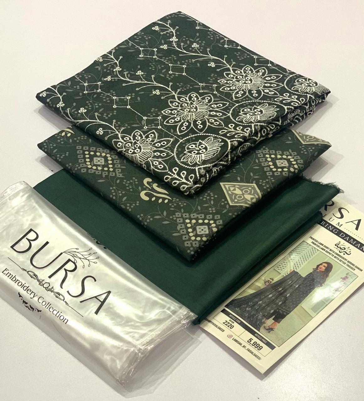 BURSA 💯 Orginal DAMAN BORING Embroidery 3pc Collection