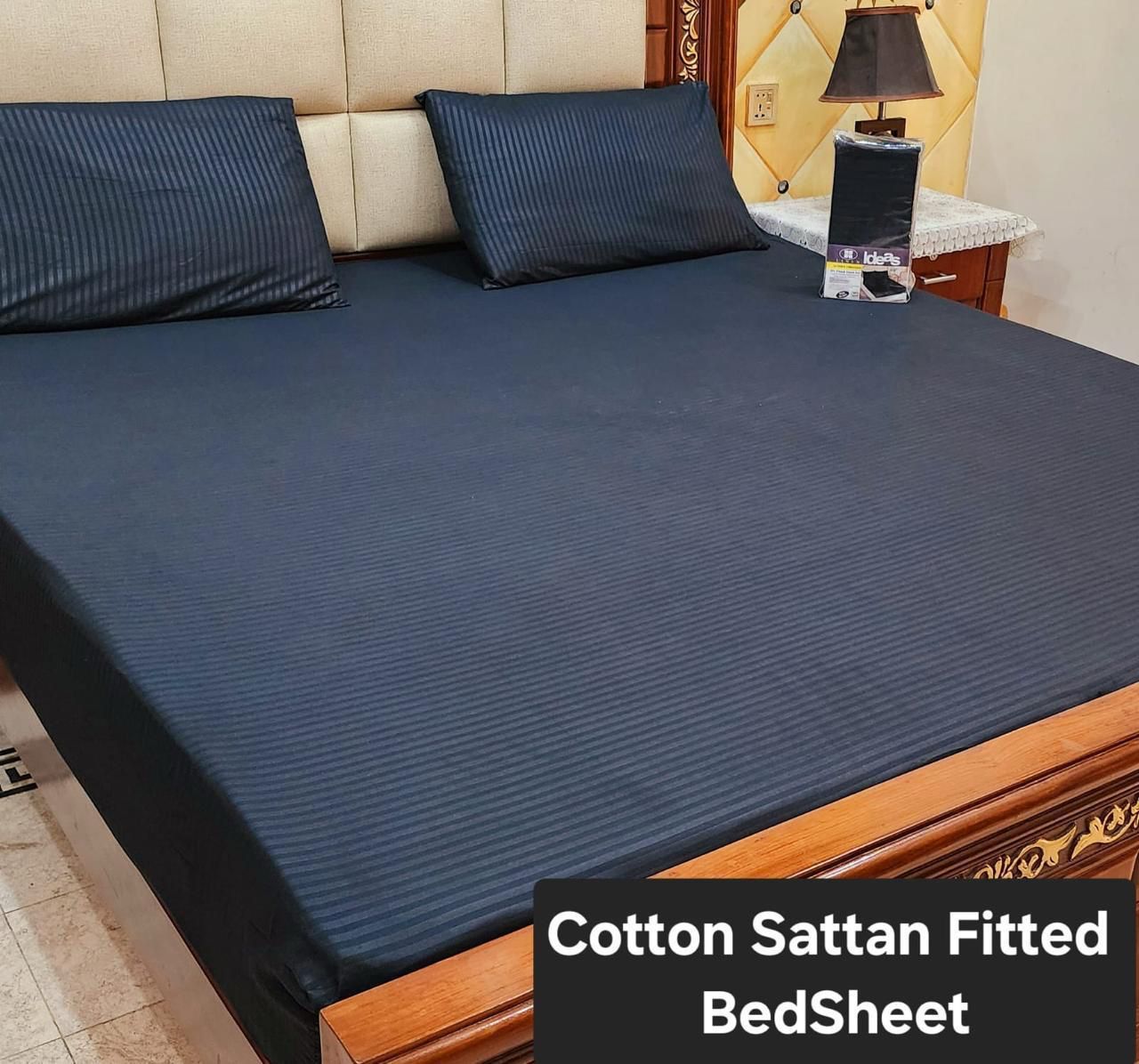 Cotton Sattan 1 color FITTED BEDSHEET