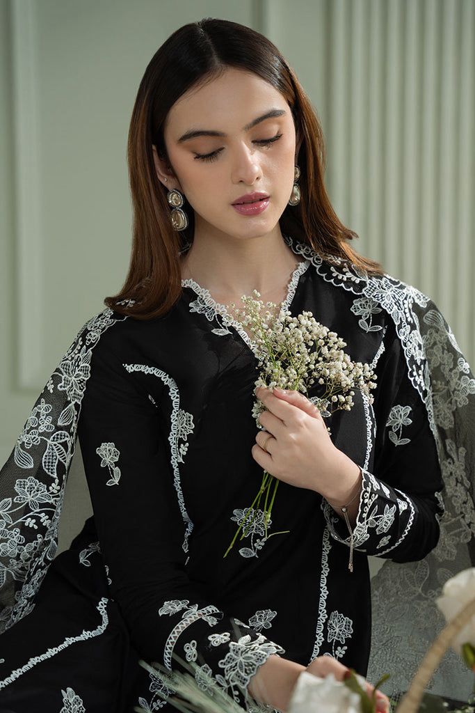 Cross stitch Dhanak Black Embroidery Suit
