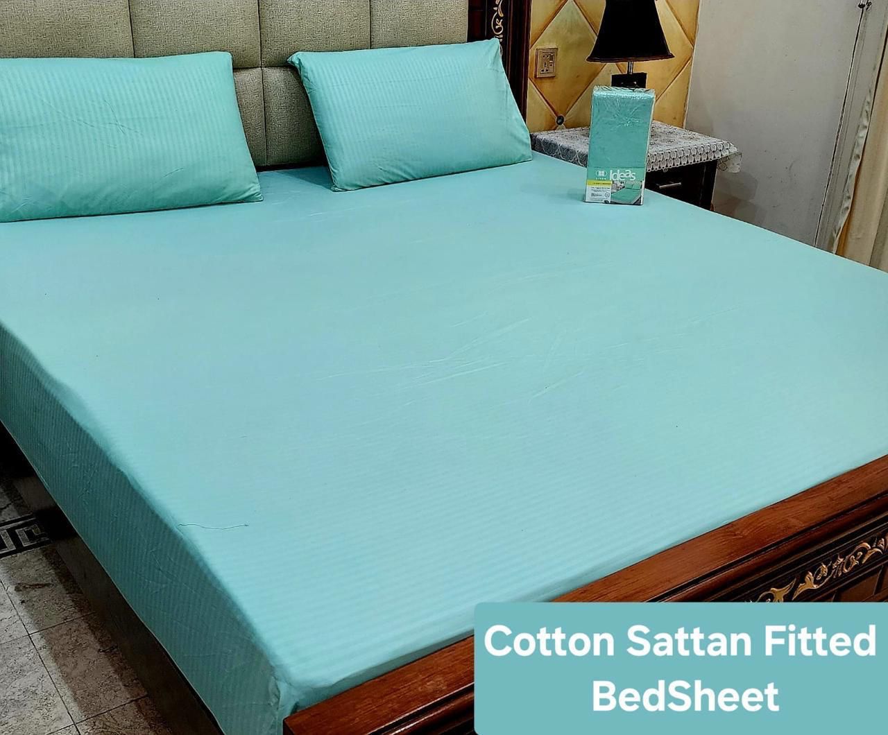 Cotton Sattan 1 color FITTED BEDSHEET