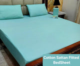 Cotton Sattan 1 color FITTED BEDSHEET