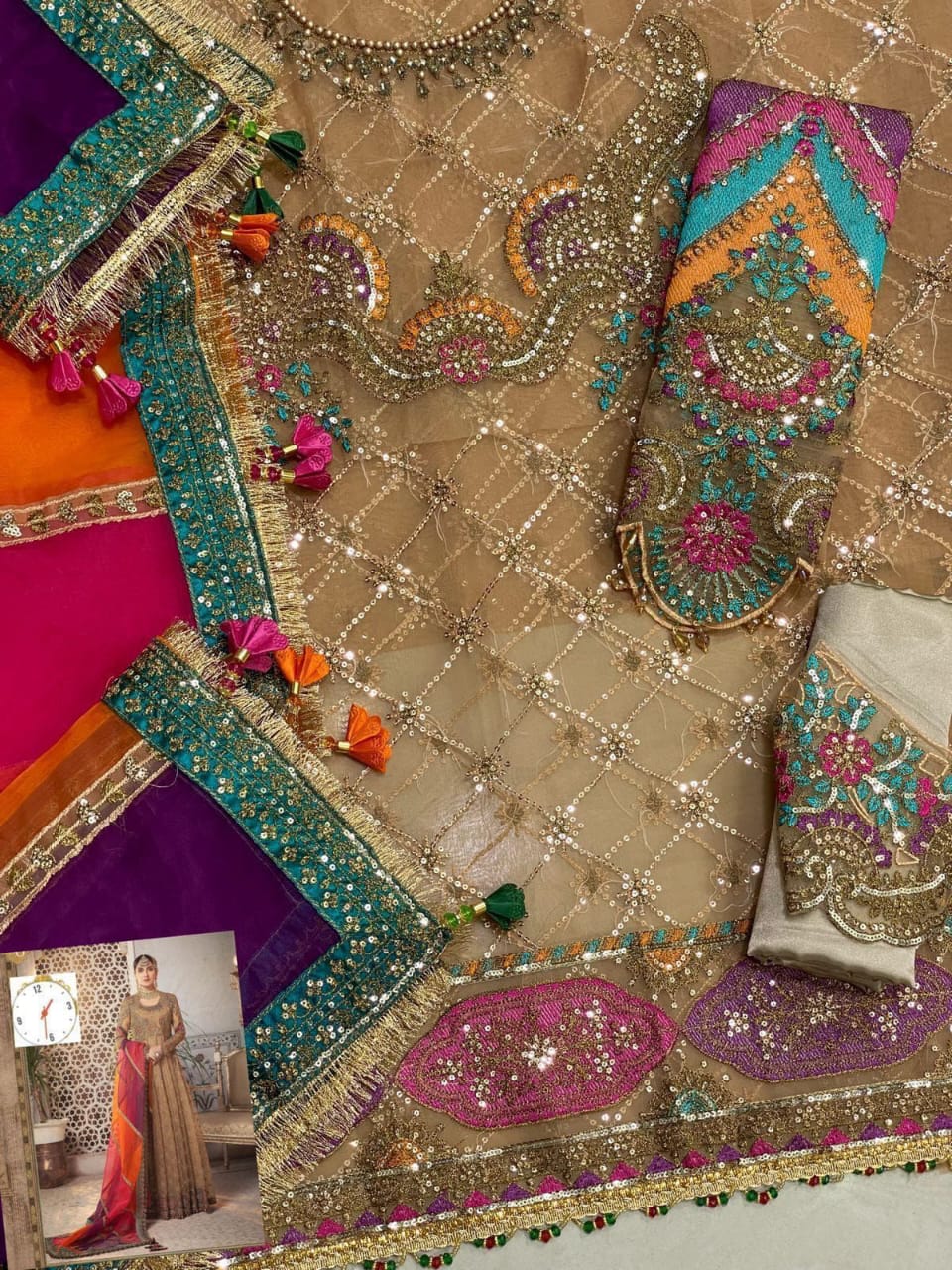 MARIA B - Organza Embroidery Suit