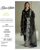 Cross stitch Dhanak Black Embroidery Suit