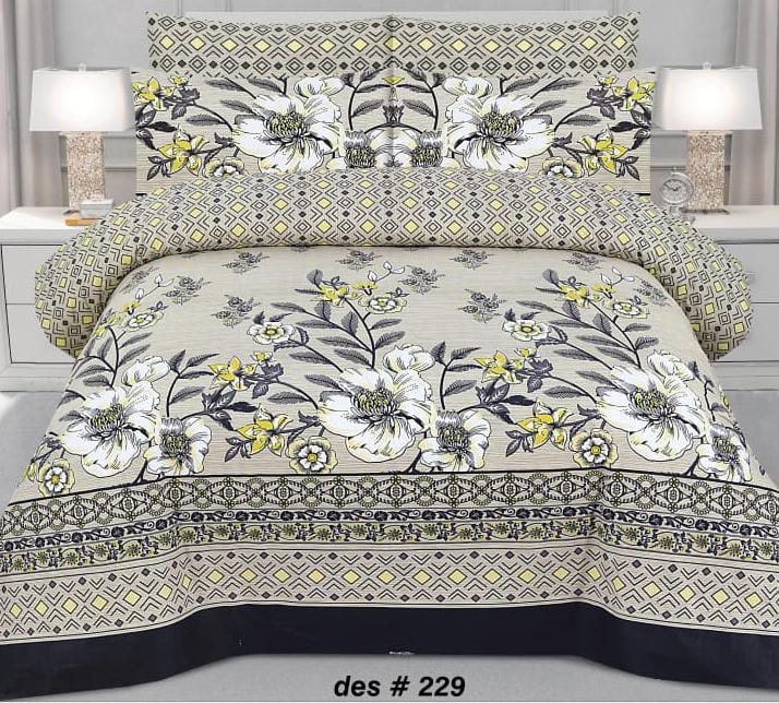 King Size Cotton Stuff Bedsheets Set