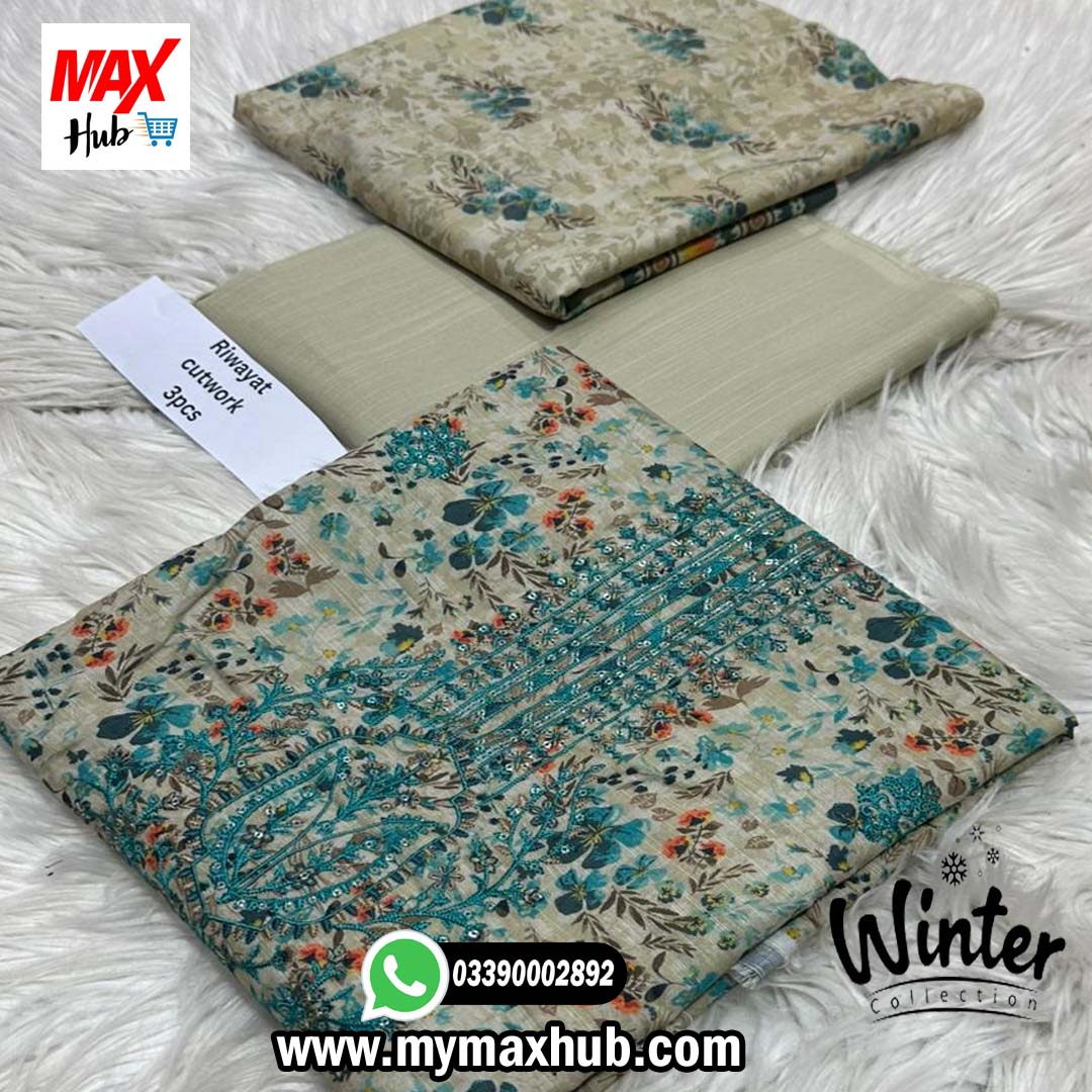 Riwayat Pure Khaddar Embroided Suit