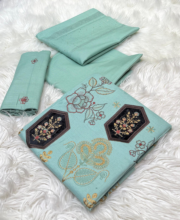 Bareeza 3pc Embroidery Dhanak - 1